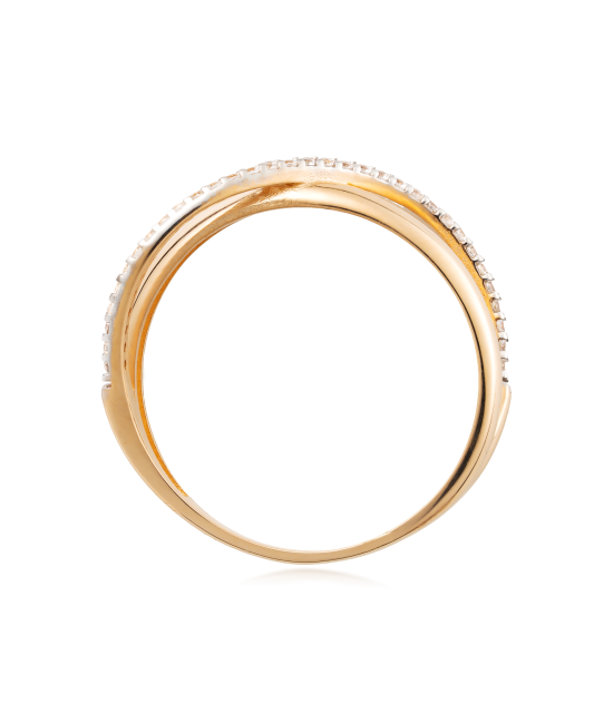Gold ring with zircons