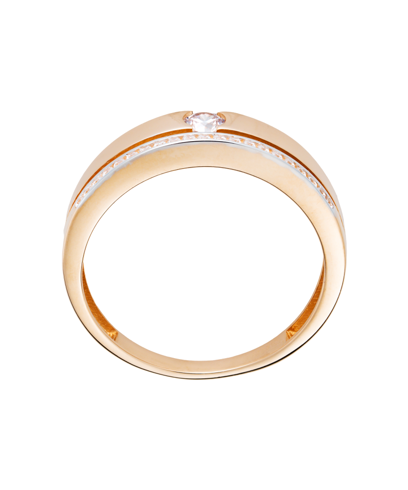 Gold ring with zircons