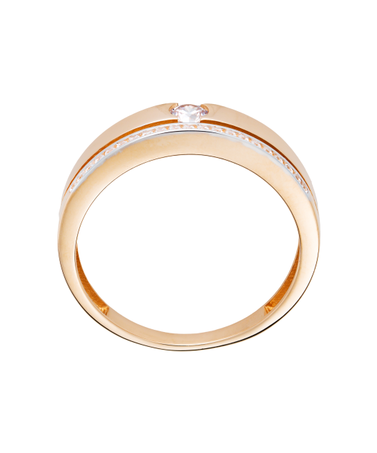 Gold ring with zircons