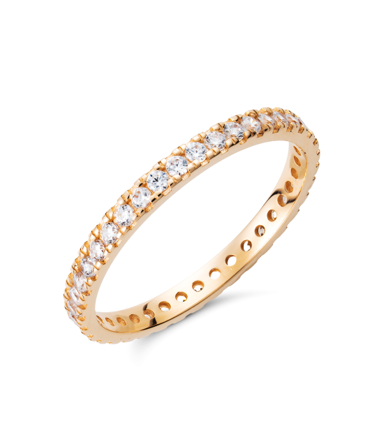 Gold ring with zircons