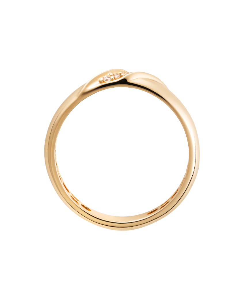 Gold ring with zircons