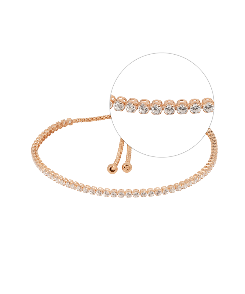 Gold bracelet with zircons