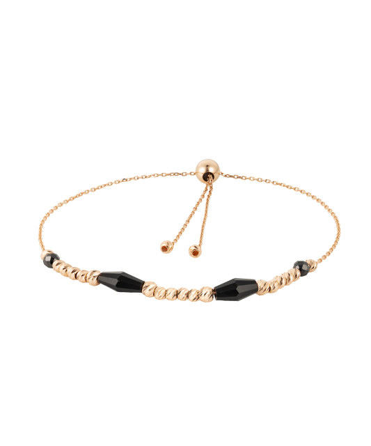 Gold bracelet with onyx