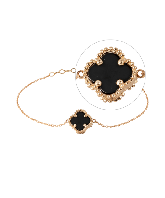 Gold bracelet with enamel