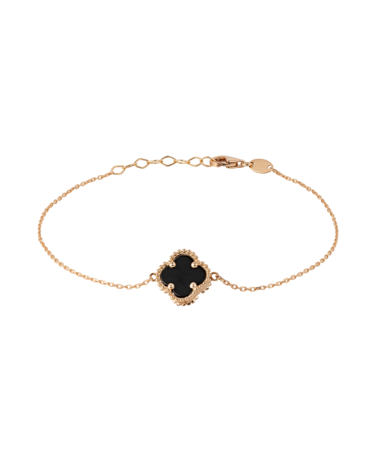 Gold bracelet with onyx