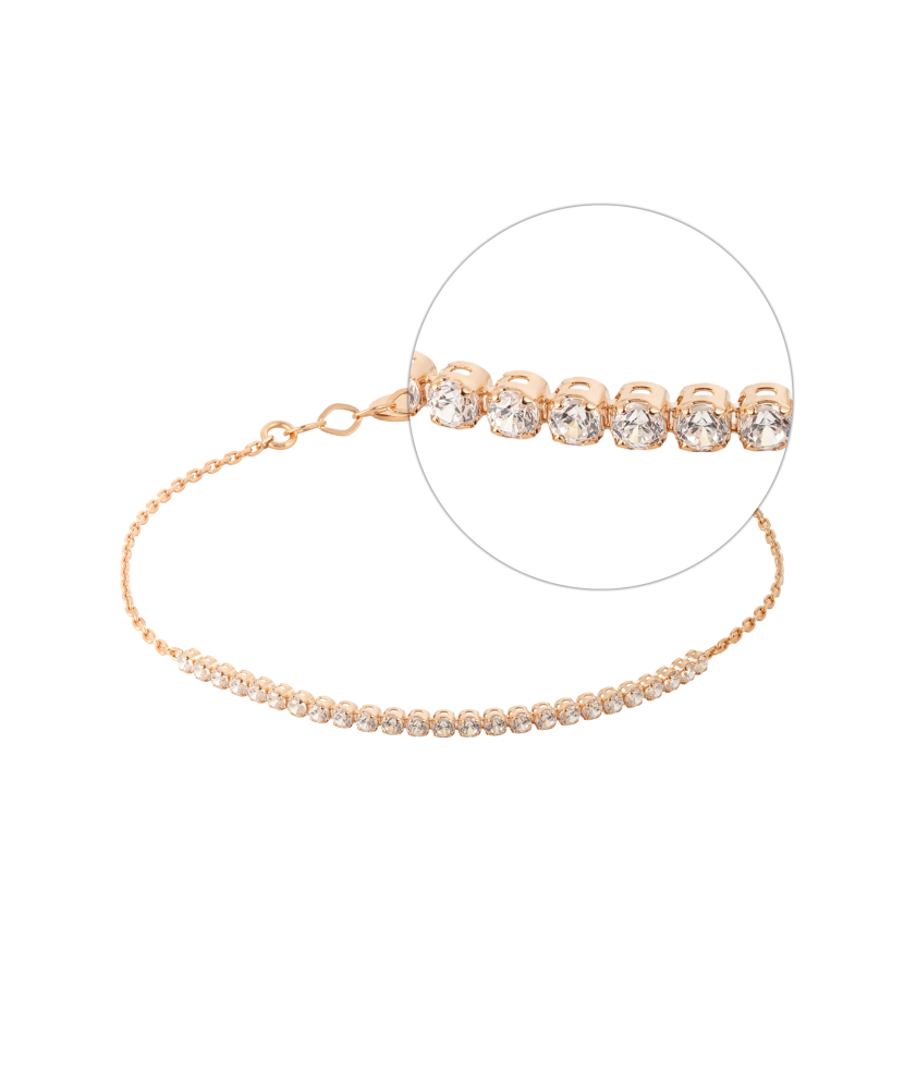 Gold bracelet with zircons