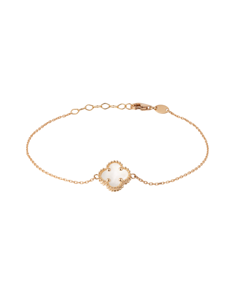 Gold bracelet with mother-of-pearl