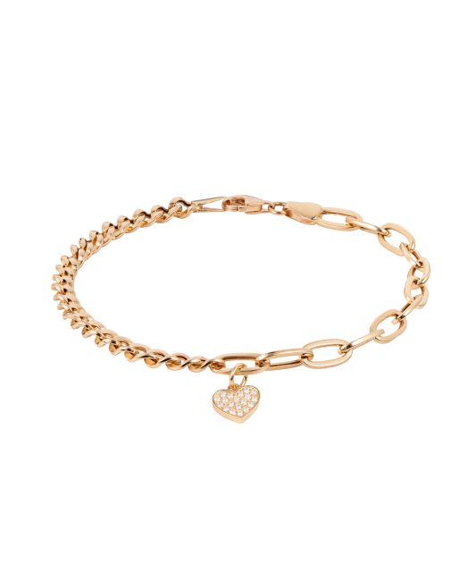 Gold bracelet with zircons