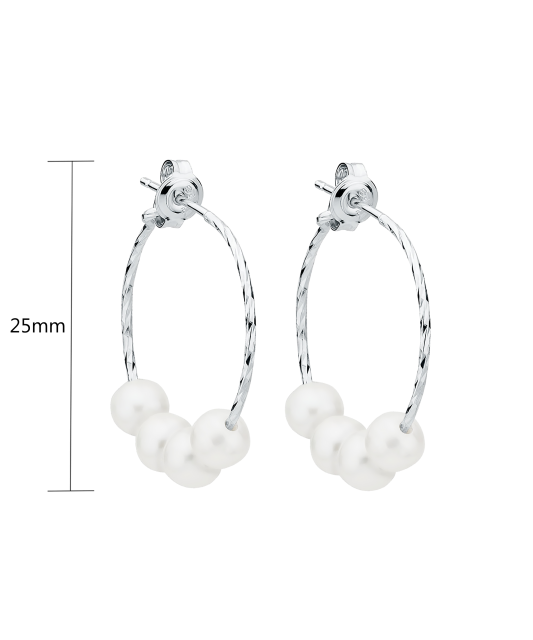 Sterling silver earrings with pearls