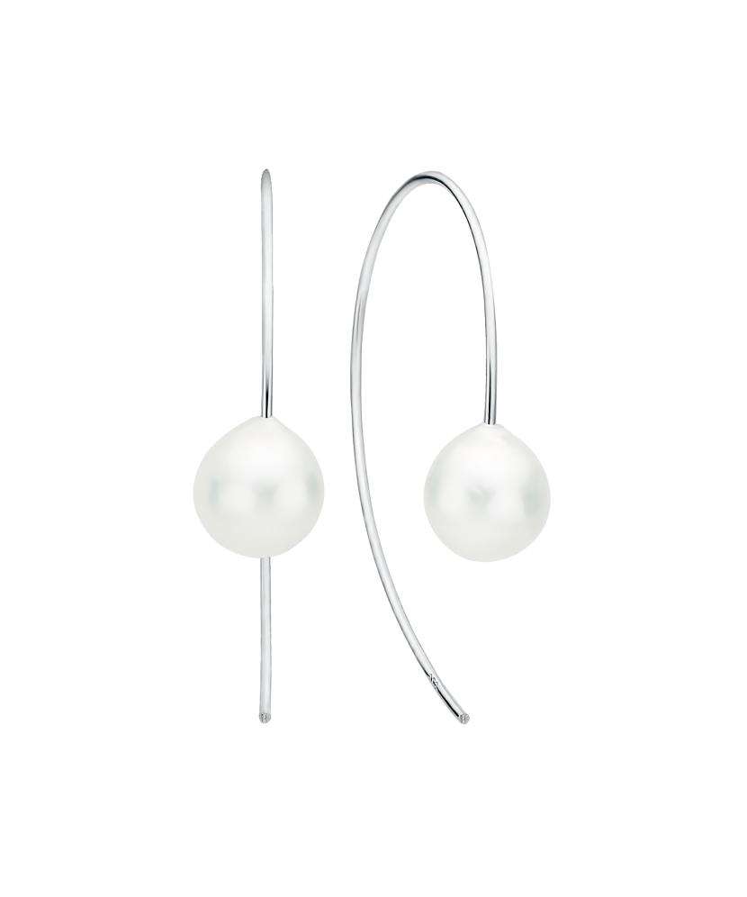 Sidabriniai auskarai su Kasumi perlais ir cirkoniais