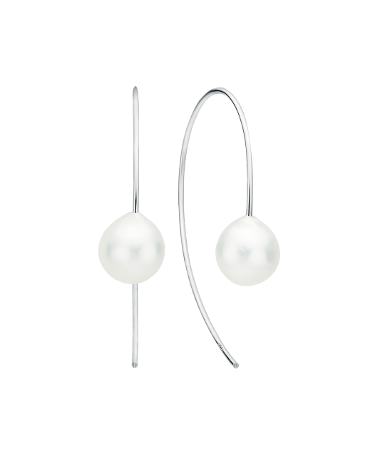 Sterling silver earrings with Kasumi pearls and zircons