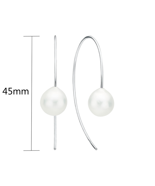 Sterling silver earrings with Kasumi pearls and zircons