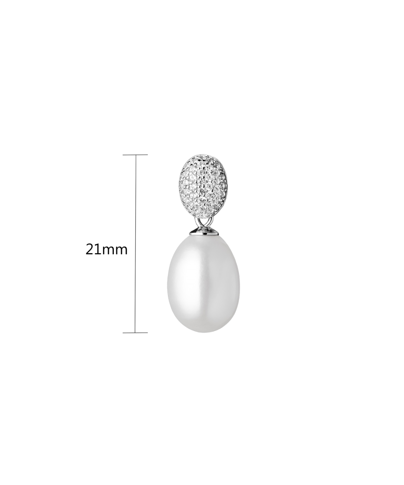 Sterling silver pendant with pearl and zircons