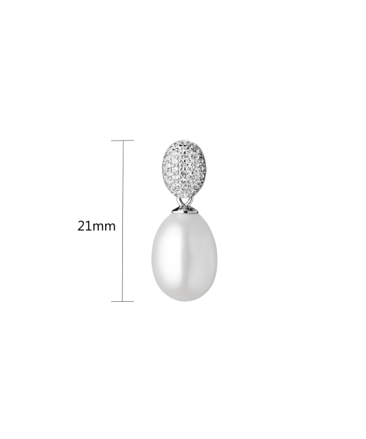 Sterling silver pendant with pearl and zircons