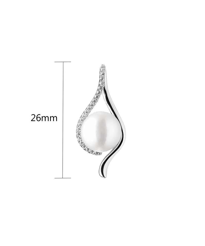 Sterling silver pendant with pearl and zircons