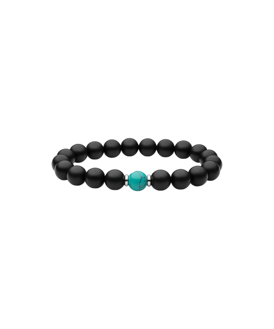 Bracelet with onyx and turquoise