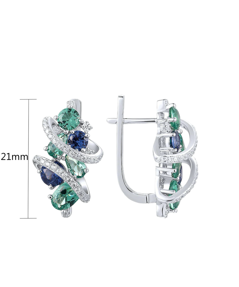 Sterling Silver earrings with zircons and spinels