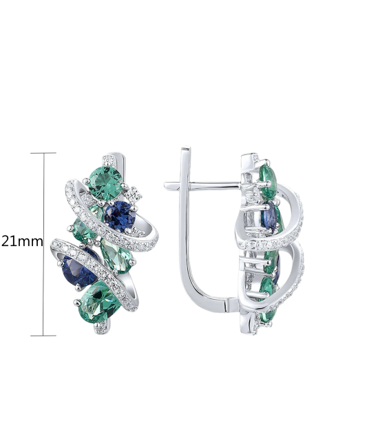 Sterling Silver earrings with zircons and spinels