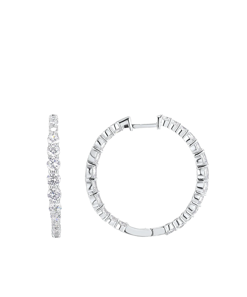 Hopeiset korvakorut zirkoneilla