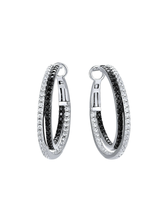 Sterling Silver earrings with zircons and spinels