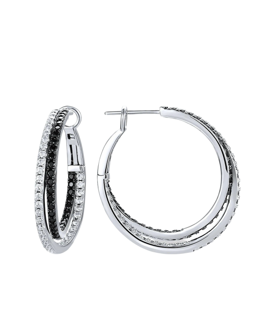 Sterling Silver earrings with zircons and spinels