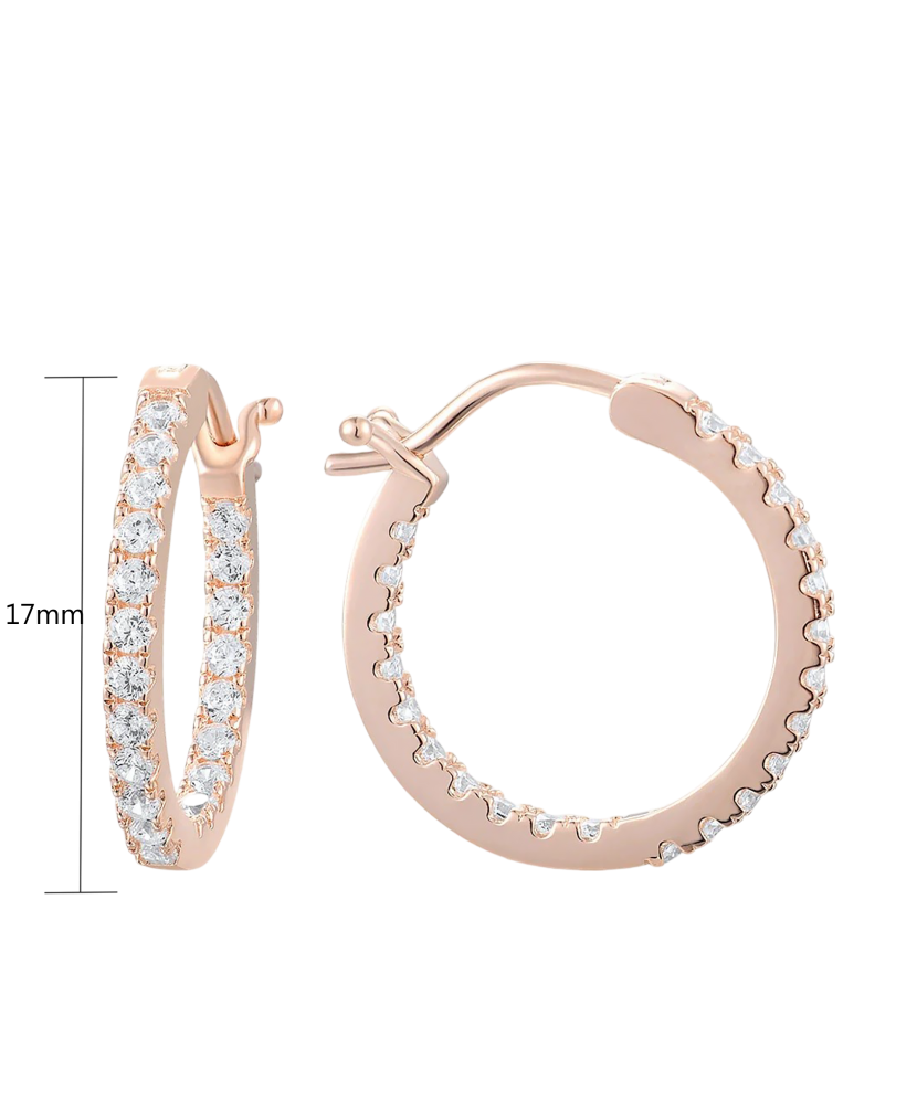 Kultaahopeiset korvakorut zirkoneilla