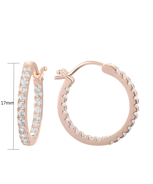 Gilded sterling silver earrings with zircons