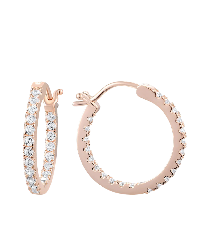 Kultaahopeiset korvakorut zirkoneilla