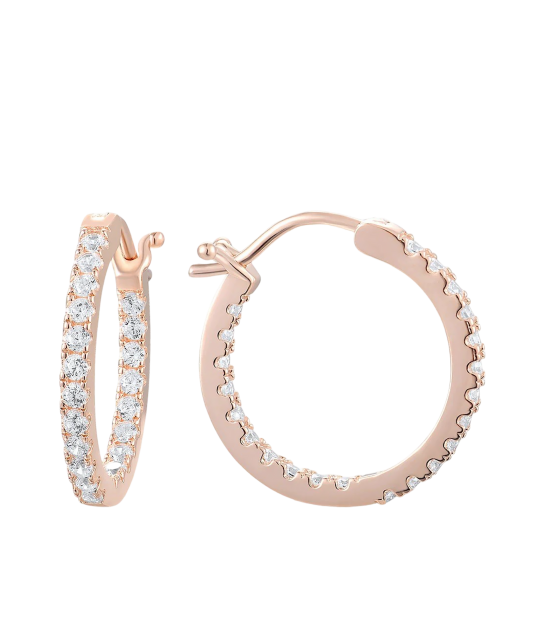 Gilded sterling silver earrings with zircons