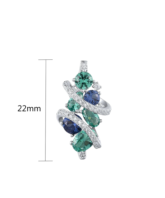 Sterling Silver pendant with spinels and zircons