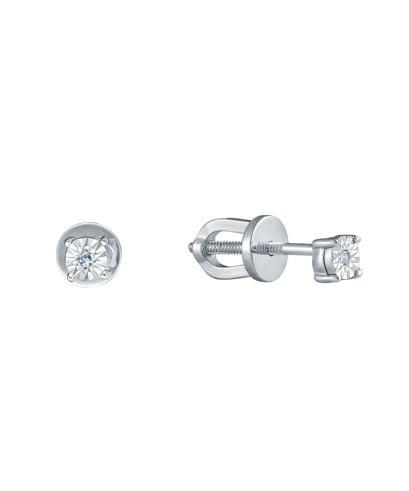 Sterling silver earrings with diamonds