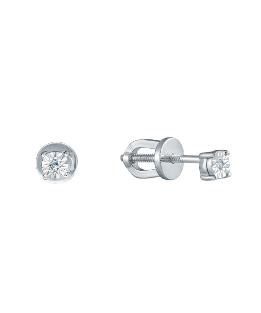 Sterling silver earrings with diamonds
