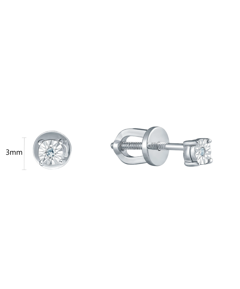 Sterling silver earrings with diamonds