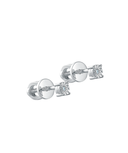 Sterling silver earrings with diamonds