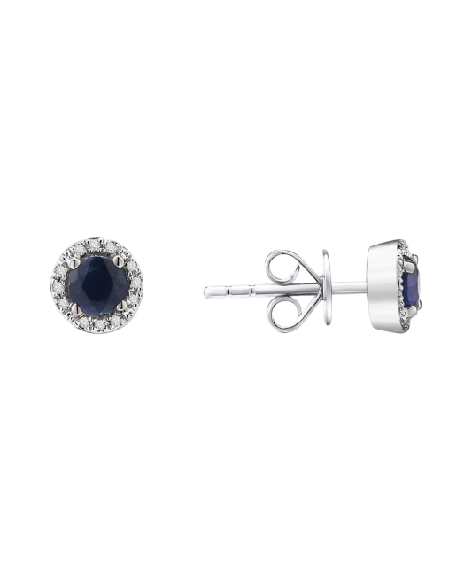 White gold earrings with sapphires and diamonds