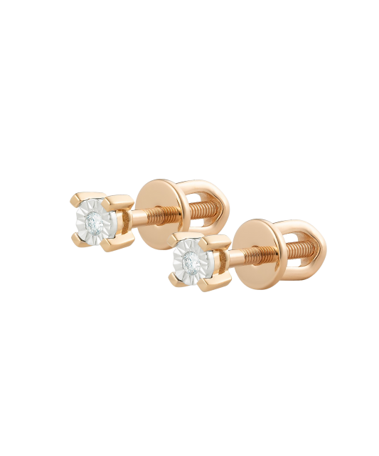 Gold earrings with diamonds