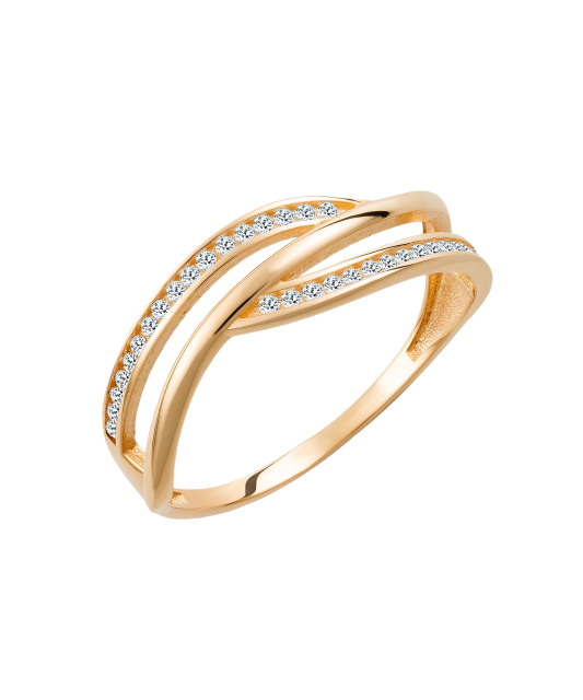 Gold ring with zircons