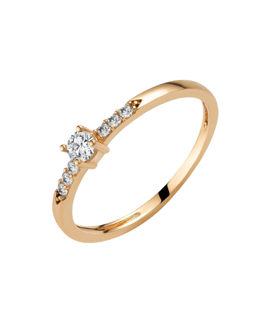 Gold ring with zircons