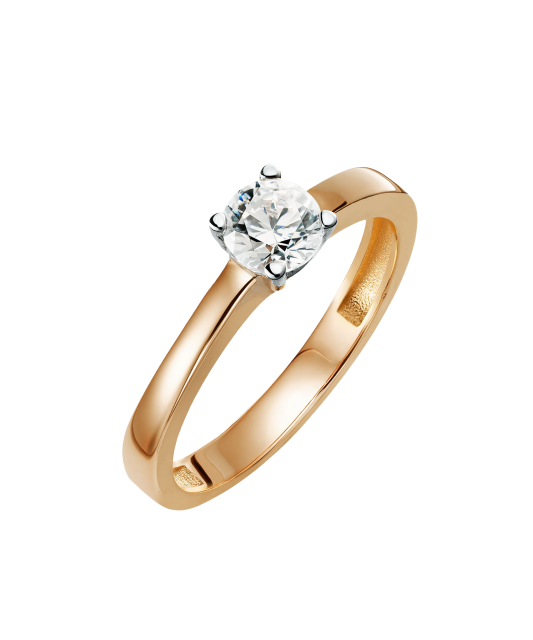 Gold ring with zirconium