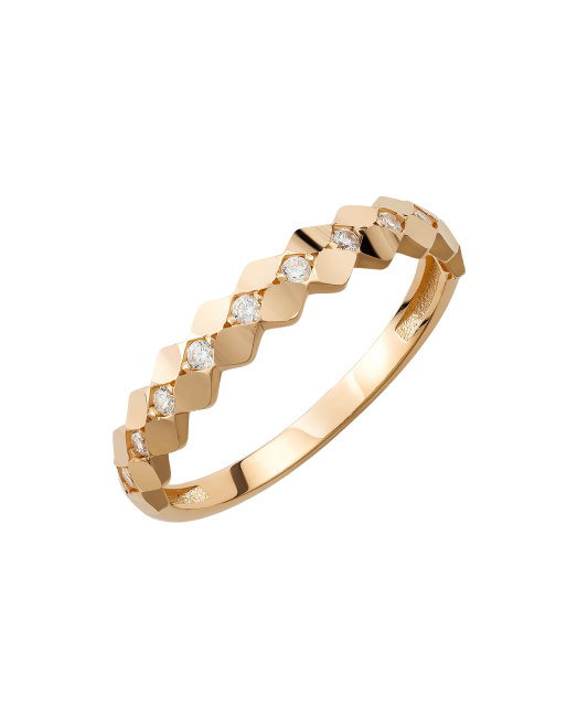 Gold ring with zircons