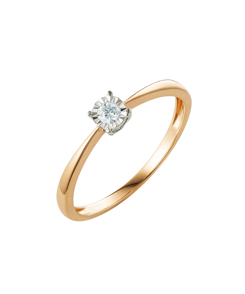 Gold ring with diamond