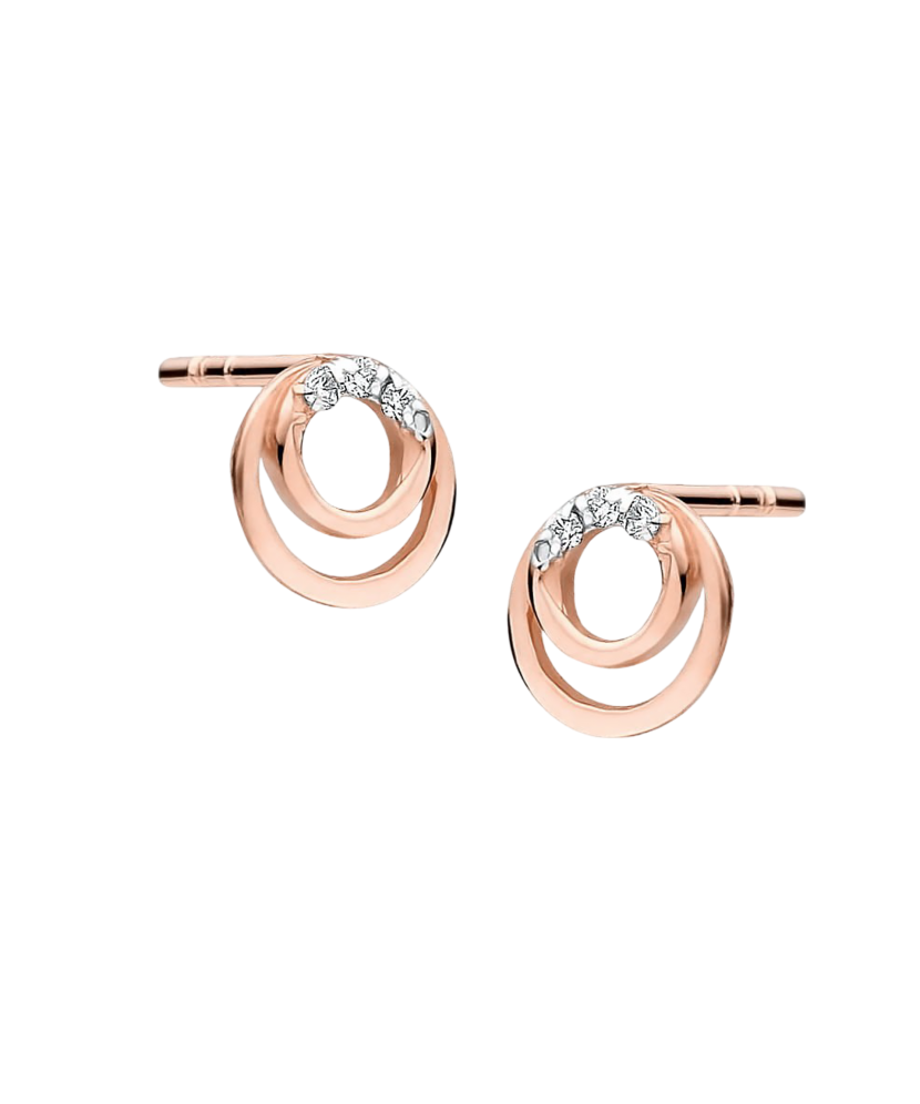 Gold earrings with diamonds