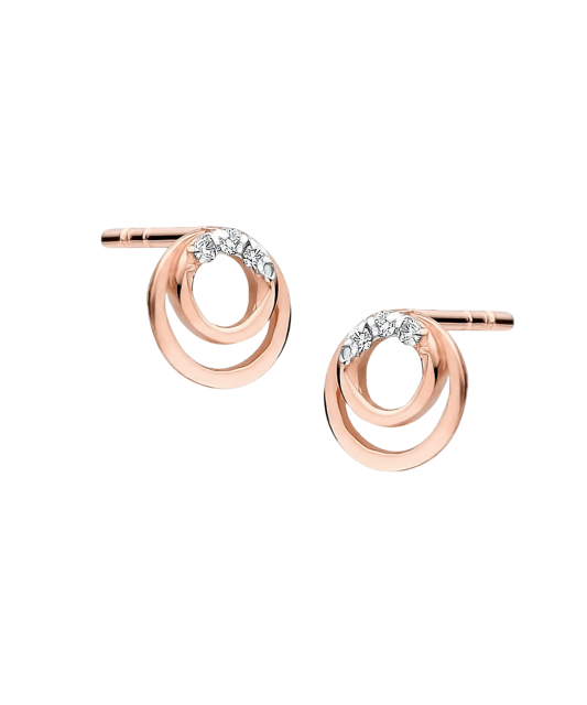 Gold earrings with diamonds