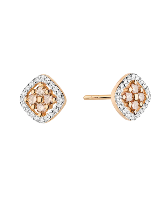Gold earrings with diamonds
