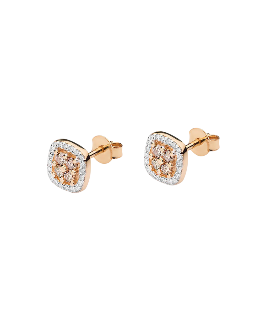 Gold earrings with diamonds