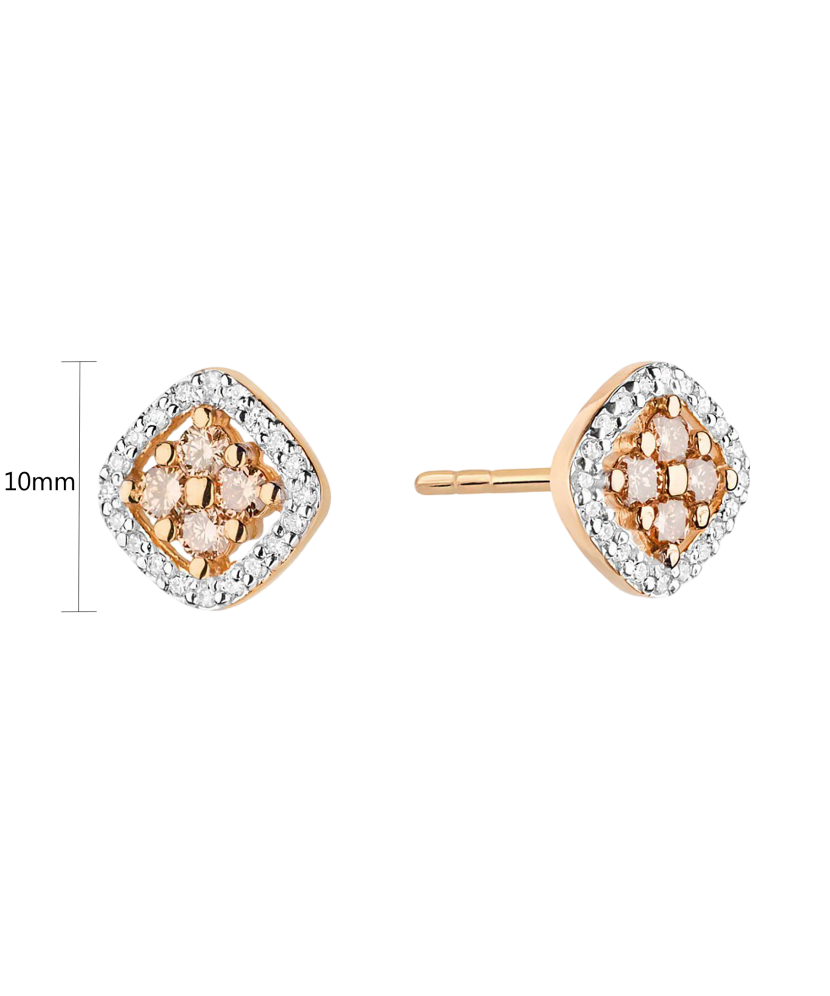 Gold earrings with diamonds