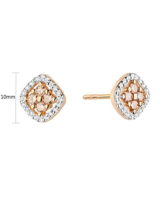 Gold earrings with diamonds