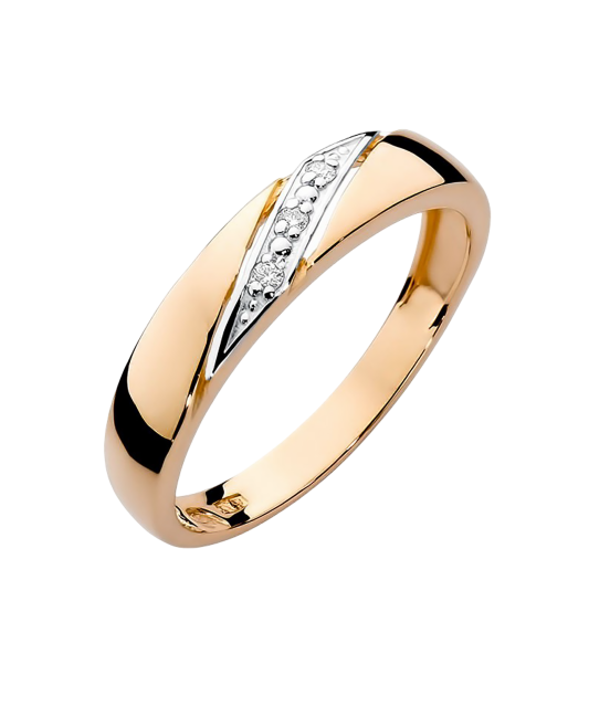 Gold ring with diamonds