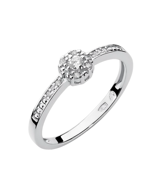 White gold ring with diamonds