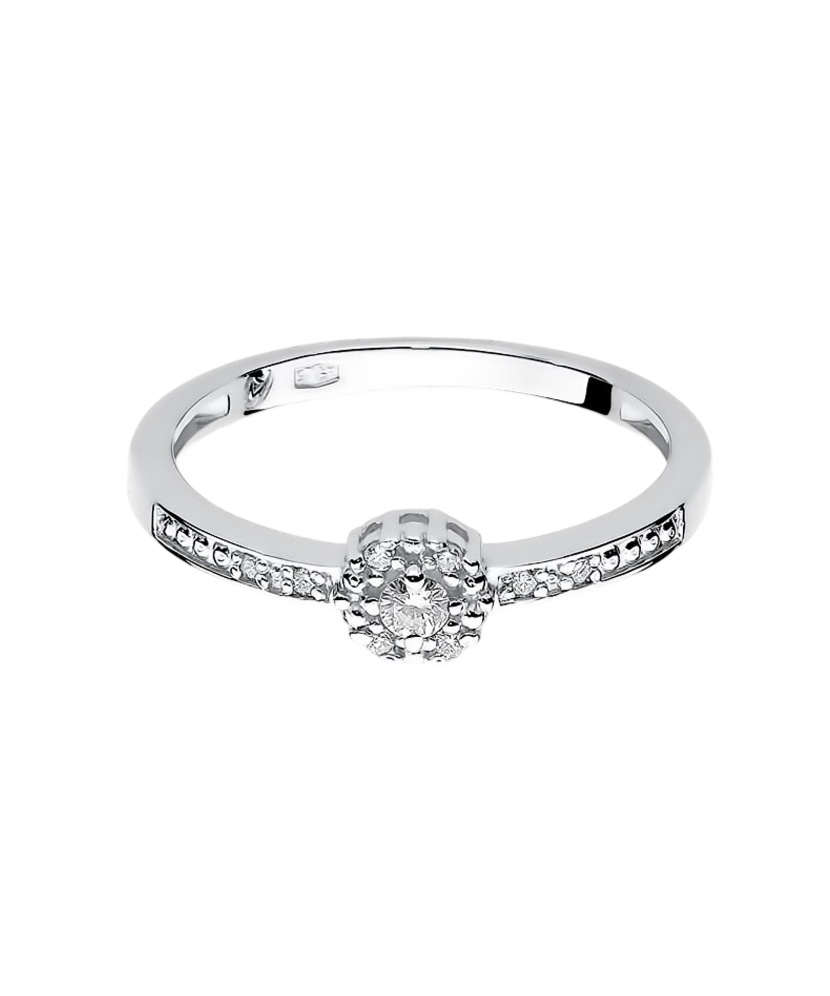White gold ring with diamonds